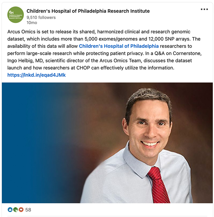 A Cornerstone Q&A with Dr. Helbig, scientific director of Arcus Omics, ranked high in our most engaging stories of 2023.